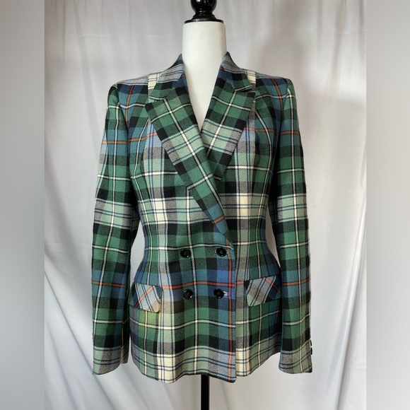 Vintage Jackets & Blazers - VTG 1954 McKenzie Gorgeous Wool Tartan Double Breasted Blazer -M/L